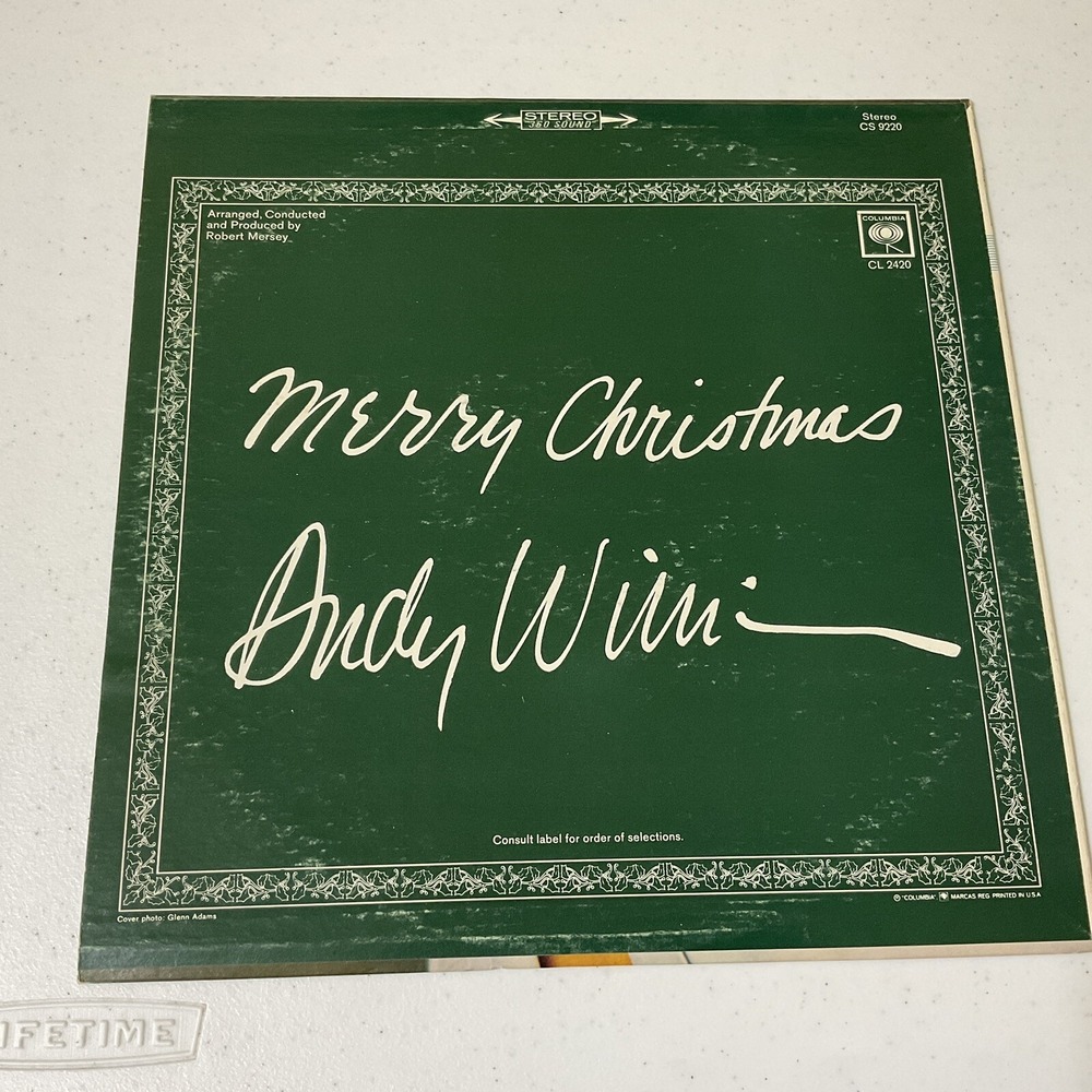 Andy Williams 1965 Merry Christmas Vinyl LP Columbia CS 9220 - Picture 2 of 4